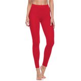 Merry Style MS-MS10-198-LE Dames Leggings - Sport - Vrijetijdsbroek - Lang - Katoen - Sporbroek - Yogabroek - Rood - M