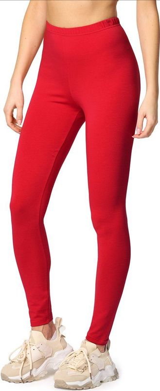Merry Style MS-MS10-198-LE Dames Leggings - Sport - Vrijetijdsbroek - Lang - Katoen - Sporbroek - Yogabroek - Rood - M