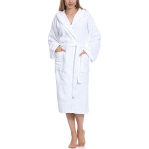 Ladeheid - LA-LA40-193-DG - Badjas - Wit - 100% Katoen, 400 g/m2, Wasmachine Bestendig