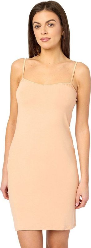 Merry Style MS-MS10-203-UW Dames Onderjurk - Nachthemd - kort - V-neck - verstelbare Spaghetti bandjes - Viscose - Zand - XL