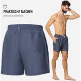 Ladeheid LA-LA40-198-SWS Heren Zwembroek - Zwemshorts - met zijzakken en achterzak - sneldrogend - met binnenslip van mesh - Koordsluiting - Polyester - Donkere jeans - S