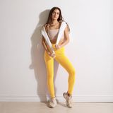 Merry Style - MS-MS10-198-LE Dames Leggings - Sportbroek - Geel - Katoen