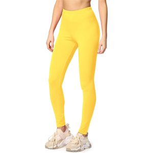 Merry Style - MS-MS10-198-LE Dames Leggings - Sportbroek - Geel - Katoen