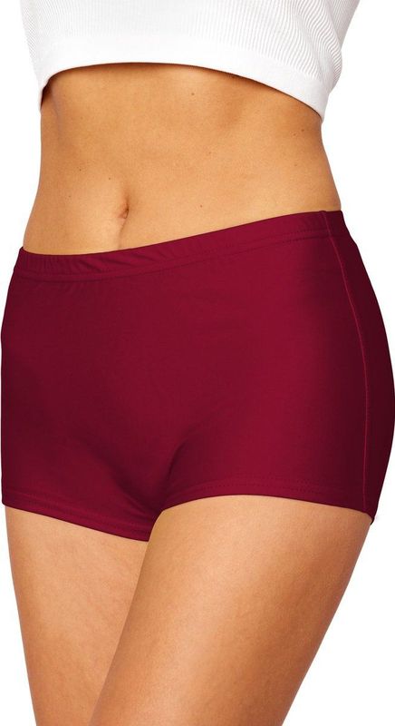 Merry Style HI-Leila Dames Zwembroek - Zwemshorts - Bikinibroekje - Elastische tailleband - Polyamide & Elastaan - Wijnrood (4242) - 42