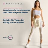Merry Style - MS-MS10-199-LE - Capri Leggings - Ecru - 3/4 Lengte - Katoen