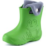 Ladeheid LA-CA-FrogButton Kinder Regenlaarzen - Groen/Grijs - Rubber - Wasbare Binnenschoen