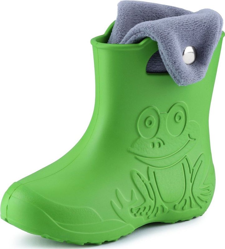 Ladeheid LA-CA-FrogButton Kinder Regenlaarzen - Groen/Grijs - Rubber - Wasbare Binnenschoen