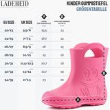 Ladeheid - LA-CA-FrogButton - Kinder Regenlaarzen - Koraal/Grijs - Rubber met Binnenschoen
