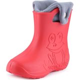 Ladeheid - LA-CA-FrogButton - Kinder Regenlaarzen - Koraal/Grijs - Rubber met Binnenschoen