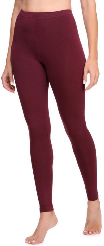 Ladeheid Dames Lange Leggings uit katoen LA40-133 (Bordeaux, M)