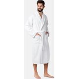 Ladeheid - Heren Badjas - Wit - 100% Katoen - Wafel Piqué - Met Capuchon