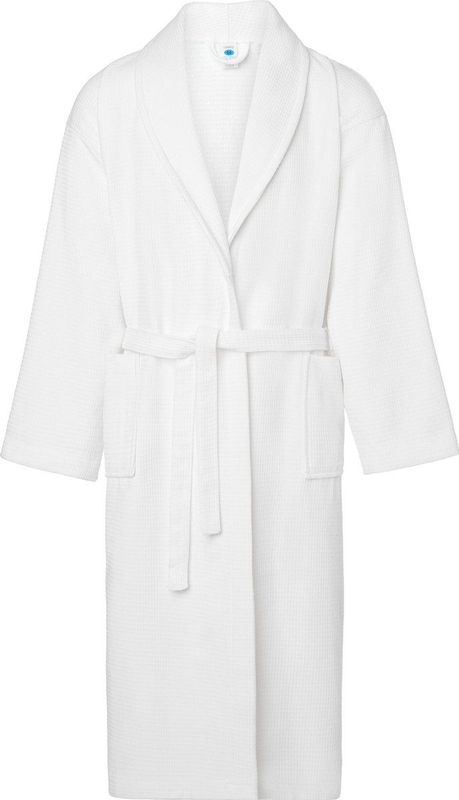 Ladeheid - Heren Badjas - Wit - 100% Katoen - Wafel Piqué - Met Capuchon