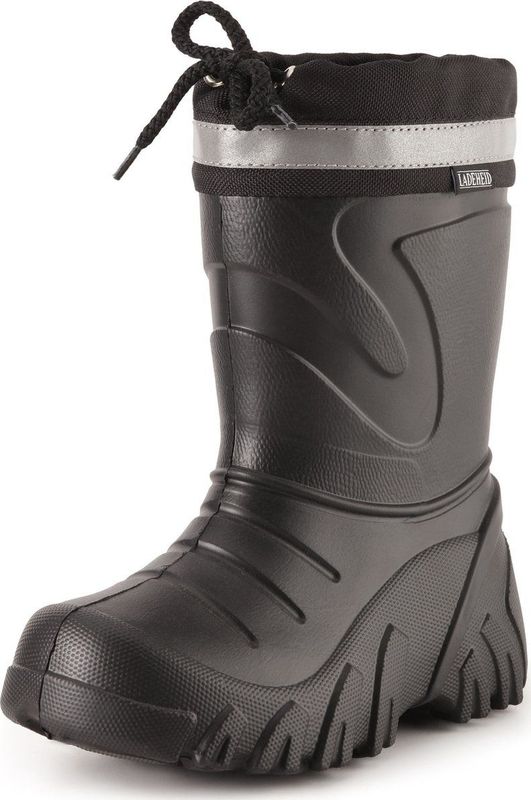 Ladeheid - LA-LMG-835-Grizzly - Kinder Regenlaarzen - Zwart/Reflectie - Winter Thermo Rubber Laarzen Gevoerd