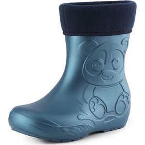 Ladeheid - LA-CA-PandaWinter - Kinder Regenlaarzen - Metallic Blauw - Thermo Rubberlaarzen Vederlicht