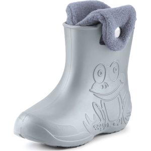 Ladeheid - LA-CA-FrogButton - Kinder Regenlaarzen - Grijs - Rubber - met Binnenschoen