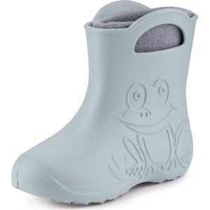 Ladeheid LA-CA-FrogWinter Kinder Regenlaarzen - Rubber - met Binnenschoen - EVA - Wasbare Binnenschoen - Grijs - 22/23