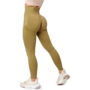 Bellivalini BLV-BLV50-255-LE Dames Leggings - Push Up - High Waist - Scrunch - Vrijetijdsbroek - Lang - Sport - Sporbroek - Yogabroek - Khaki - S