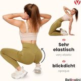 Bellivalini Sportleggings Dames High Waist Billen Push Up Gym Fitness BLV50-255 (Khaki, S)