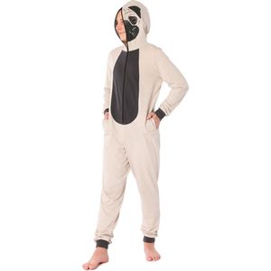 Ladeheid - LA-LA40-240-PJ - Onesie - Beige - Jongens Pyjama met Capuchon - Lange Mouwen en Lange Broek