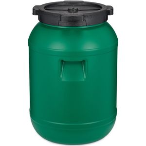 Garronda 30 liter brede hals vat van BPA-vrij voerton vat universeel vat voedselveilig vat regenton voor tuin regenton met deksel regenwaterton voor tuin waterton GD-0078, Groen