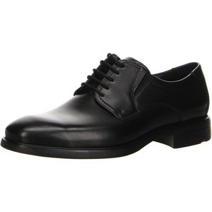 LLOYD Kentucky Herenschoen, klassieke zakelijke lage schoen van leer, extra breed, met rubberen zool, zwart zwart 0, 44 EU X-Breed