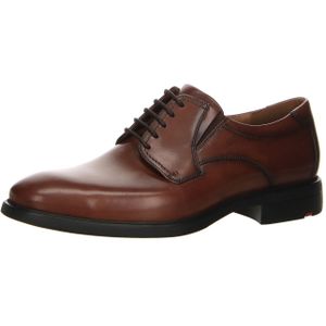 LLOYD Kentucky Herenschoen, klassieke zakelijke lage schoen van leer, extra breed, met rubberen zool, Braun Cognac 3, 42 EU X-Breed