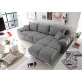 Schlafsofa "Anton", mit Bettfunktion, Bettkasten, Rücken- und Zierkissen, universell aufbaubar, frei im Raum stellbar