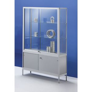 eurokraft pro Vitrine, uitvoering vitrine met opbergvak, breedte 500 mm, 1 draaideur