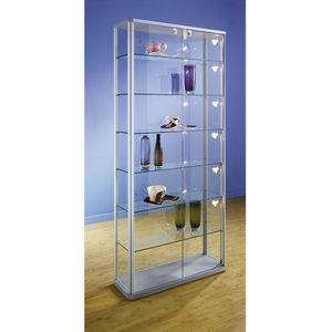 eurokraft pro Design-vitrine, uitvoering verzamelvitrine, h x b x d = 1800 x 820 x 250 mm, met LED-verlichting