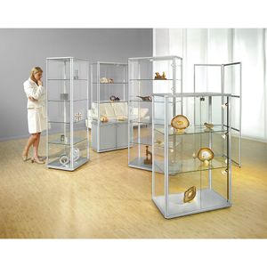 eurokraft pro Design-vitrine, halfhoog, h x b x d = 1280 x 520 x 520 mm, met LED-verlichting