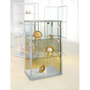 eurokraft pro Design-vitrine, halfhoog, h x b x d = 1280 x 820 x 420 mm, met LS-verlichting