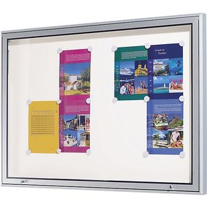 eurokraft pro Vitrinekast, aluminium frame, voor binnen en buiten, capaciteit 27 A4-bladen, h x b x d = 1010 x 2000 x 50 mm, frame met rechte hoeken