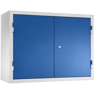 eurokraft basic Werkplaatshangkast, h x b x d = 600 x 800 x 320 mm, deuren van dicht plaatstaal, gentiaanblauw RAL 5010