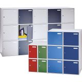 eurokraft basic Kubuslocker, h x b x d = 350 x 250 x 450 mm, deuren van dicht plaatstaal, lichtgrijs / basaltgrijs