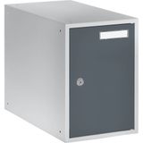 eurokraft basic Kubuslocker, h x b x d = 350 x 250 x 450 mm, deuren van dicht plaatstaal, lichtgrijs / basaltgrijs