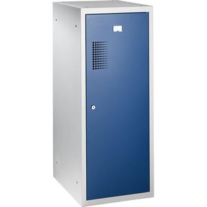 eurokraft basic Combinatie-locker Amsterdam, afzonderlijke module, lichtgrijs / gentiaanblauw, breedte 400 mm, cilinderslot