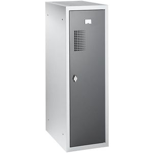 eurokraft basic Combinatie-locker Amsterdam, afzonderlijke module, lichtgrijs / basaltgrijs, breedte 300 mm, draaigrendel