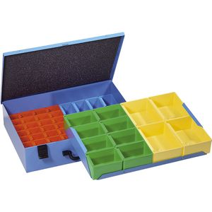 eurokraft pro Assortimentskoffer van plaatstaal, leeg zonder systeembakken, h x l x b = 50 x 472 x 340 mm