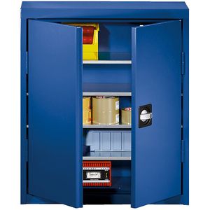 eurokraft pro Materiaalkast van plaatstaal, hoogte 780 mm, gentiaanblauw RAL 5010, 4 legborden