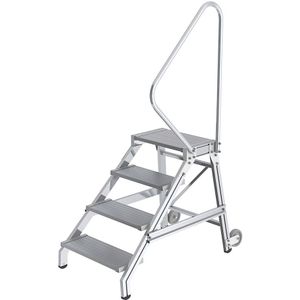 eurokraft pro Montagetrap voor zware lasten, MOBIL, draagvermogen 300 kg, 4 treden
