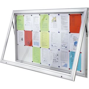 Vitrinekast, aluminium frame, voor binnen- en buitentoepassing, met horizontale draaideur EUROKRAFTpro