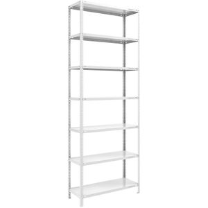 eurokraft pro Magazijn schroefstelling, lichtgrijs RAL 7035, middelzwaar, stellinghoogte 3000 mm, legbordbreedte 1000 mm, diepte 500 mm, basisstelling
