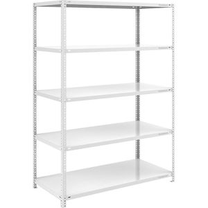eurokraft pro Magazijn schroefstelling, lichtgrijs RAL 7035, middelzwaar, stellinghoogte 2000 mm, legbordbreedte 1300 mm, diepte 800 mm, basisstelling