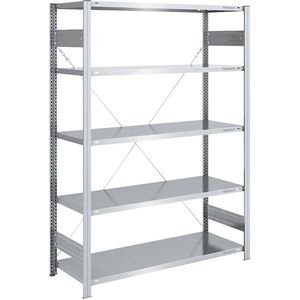 eurokraft pro Grootvak-inhaakstelling, verzinkt, hoogte 2000 mm, veldlast 1600 kg, lichte constructie, basisstelling, b x d = 1300 x 600 mm