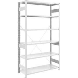 eurokraft pro Grootvak-inhaakstelling, lichtgrijs RAL 7035, stellinghoogte 2500 mm, veldlast 2500 kg, basisstelling, breedte x diepte = 1300 x 600 mm