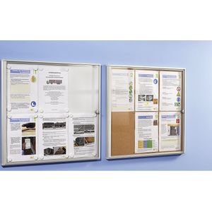 eurokraft basic Vitrinekast voor binnen, kurk achterwand, 9 vellen A4, h x b = 963 x 711 mm, vanaf 5 stuks