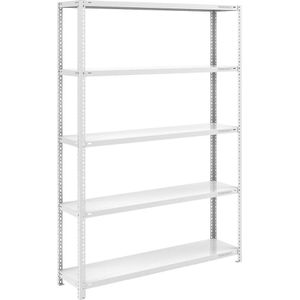 eurokraft pro Magazijn schroefstelling, lichtgrijs RAL 7035, middelzwaar, stellinghoogte 2000 mm, legbordbreedte 1300 mm, diepte 400 mm, basisstelling