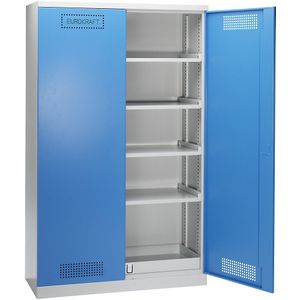 eurokraft pro Milieukast, bodemopvangbak, 4 legborden gelakt, h x b x d = 1950 x 1200 x 500 mm