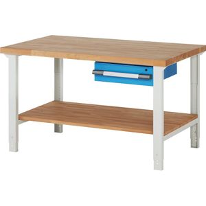 eurokraft pro Werkbank, bouwdoossysteem serie 7000, 1 lade, 1 legbord, b x d = 1500 x 900 mm