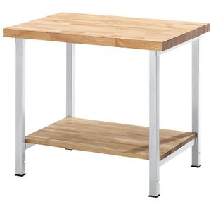 eurokraft pro In hoogte verstelbare werkbank, stellingbouw, 1 aflegplateau, breedte 1000 mm, frame lichtgrijs